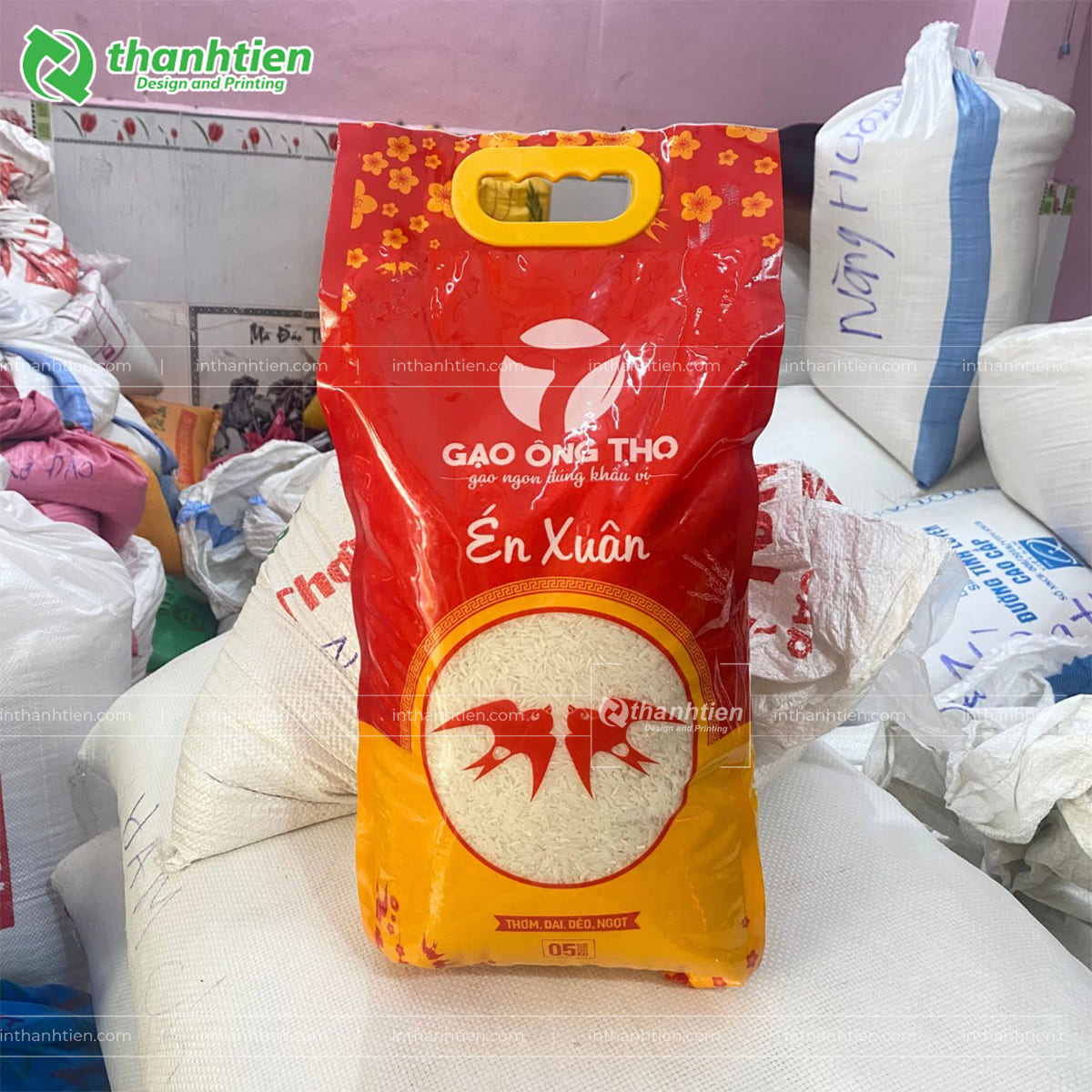 Bao bì đựng gạo in logo doanh nghiệp
