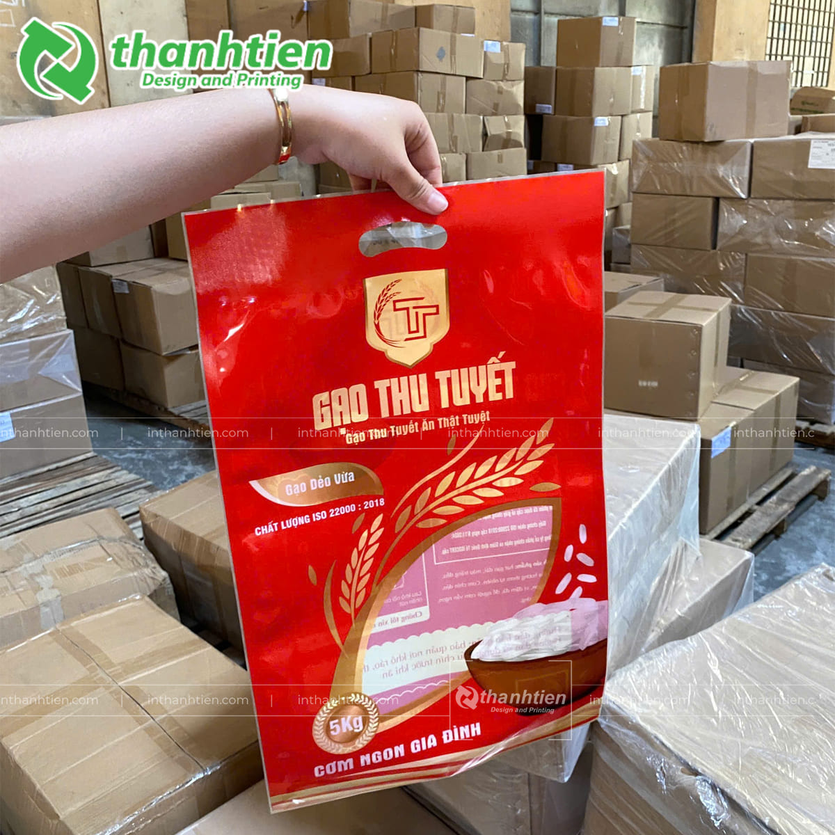 Bao bì gạo thu tuyết đẹp