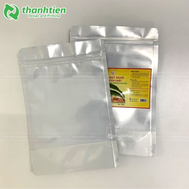 Bao zip bạc mặt trong đựng chè