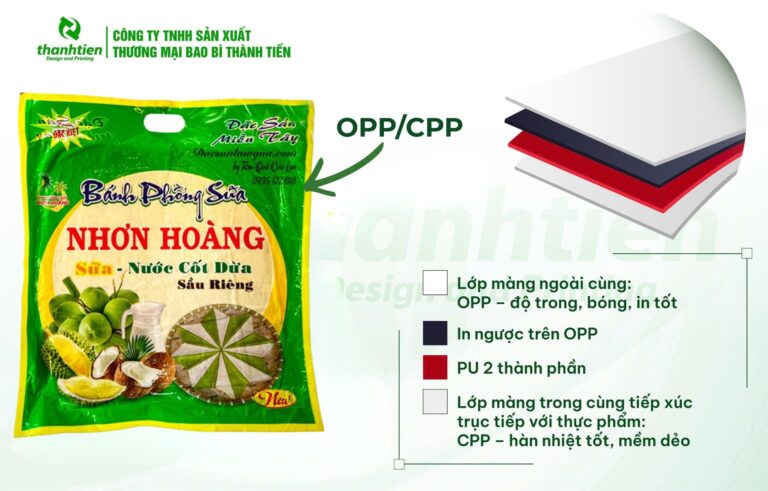 Cấu tạo bao bì bánh tráng OPP/CPP