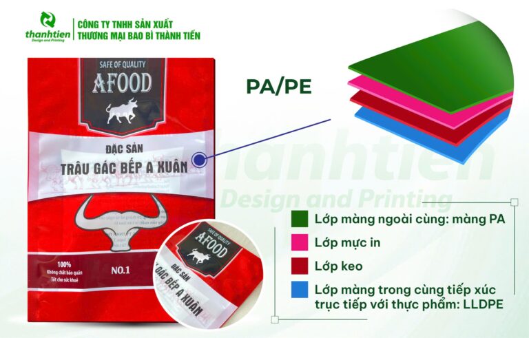 Cấu tạo túi đựng trà 2 lớp pa/pe