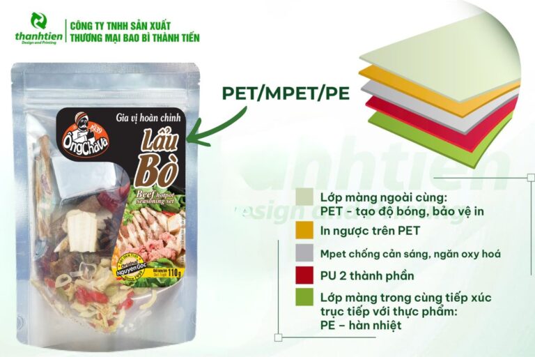 Cấu trúc túi ziper đựng nước lẩu