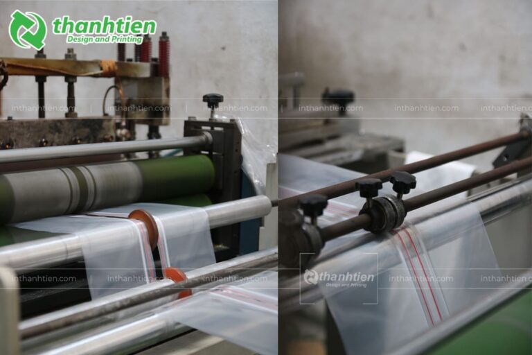 In ấn túi zipper chỉ đỏ