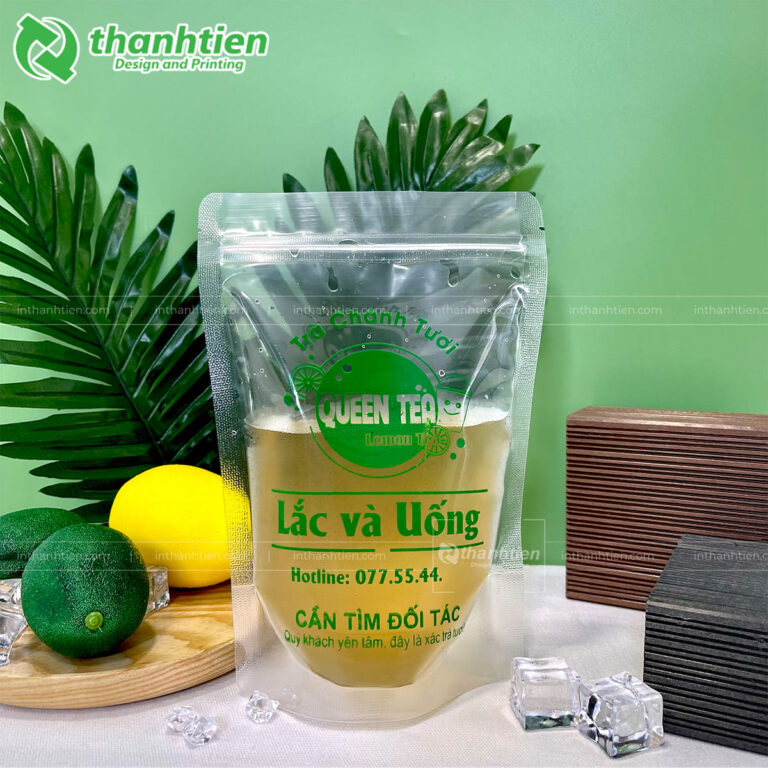 In túi zip 2 mặt trong suốt