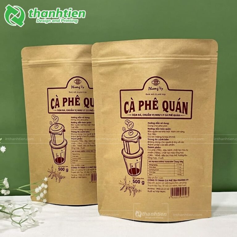 In túi zipper 2 mặt giấy đẹp