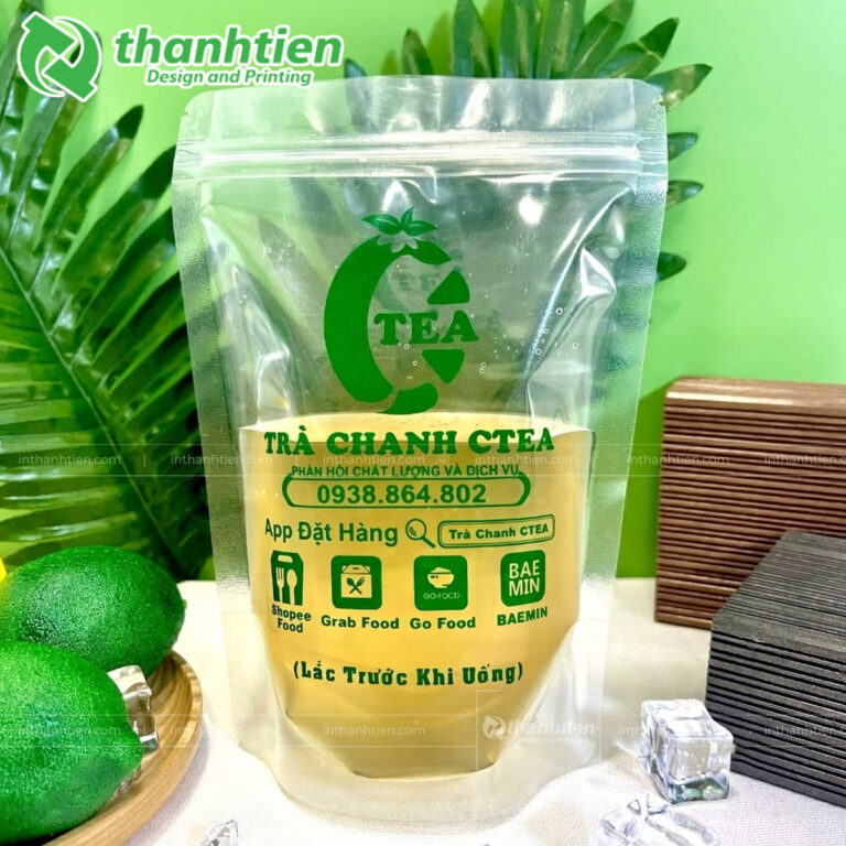 In túi zipper đựng trà chanh đẹp