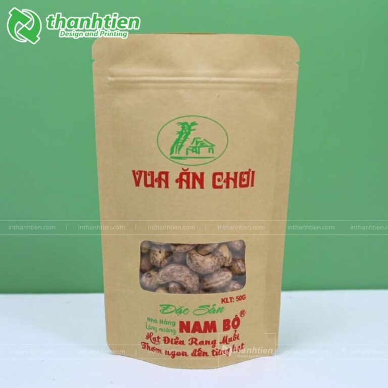 In túi zipper giấy đựng hạt điều