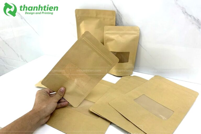Mẫu túi zipper giấy kraft nâu đẹp