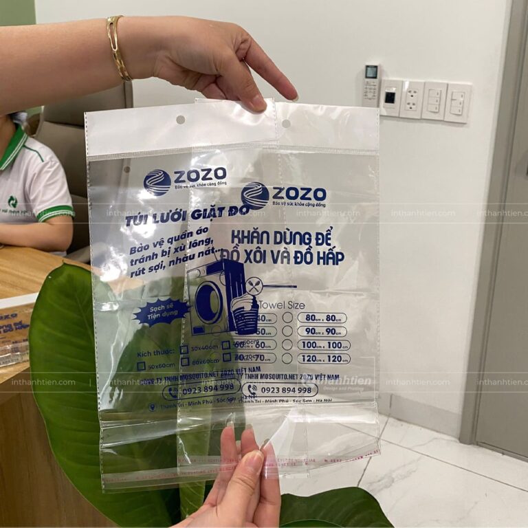 Túi dán miệng đục lỗ treo