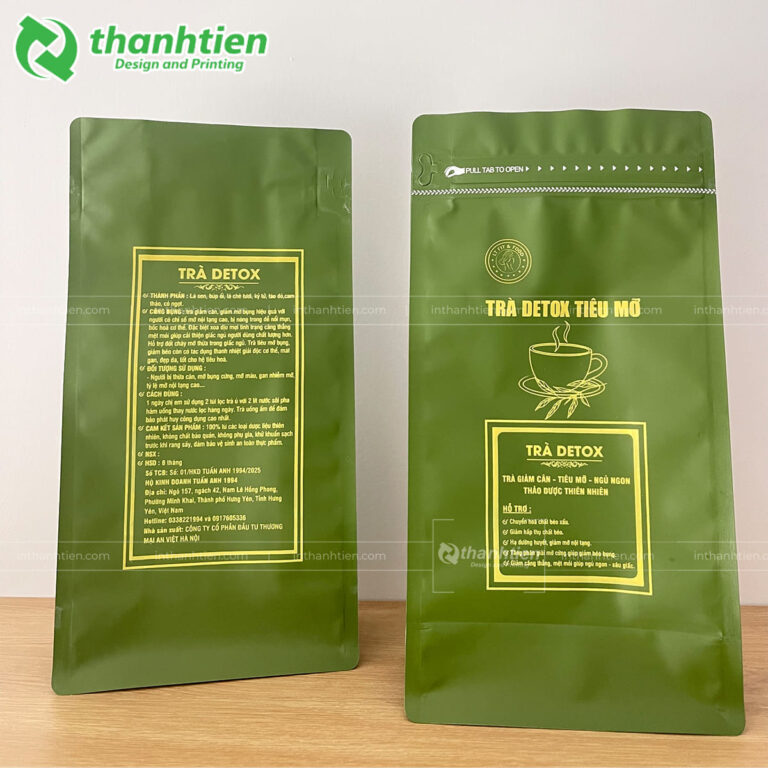 Túi đáy vuông 8 cạnh đựng trà