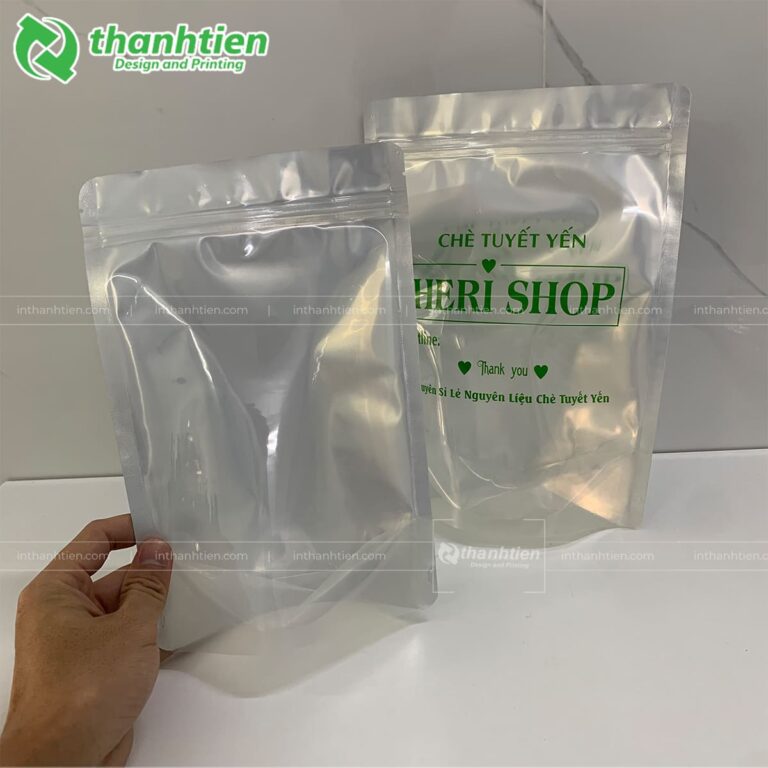 Túi zip 1 mặt bạc đựng nước lèo