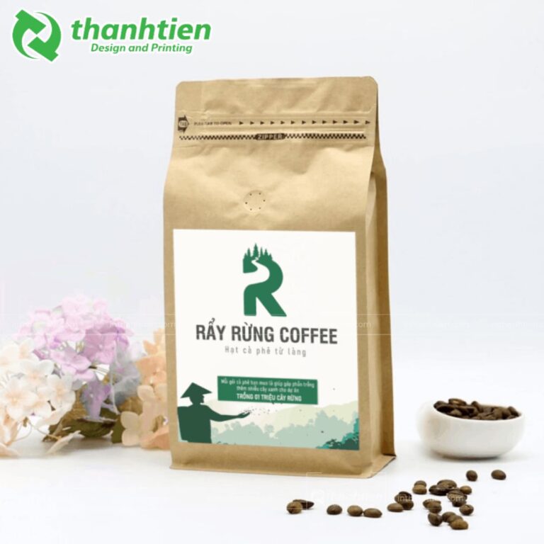 Túi zip  8 cạnh đựng cà phê