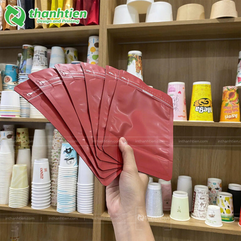 Túi zip 8 cạnh trơn đựng cà phê
