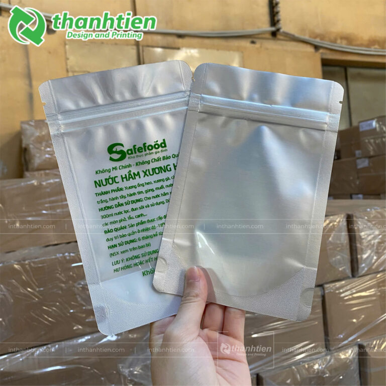 Túi zip bạc 1 mặt đựng nước hầm xương