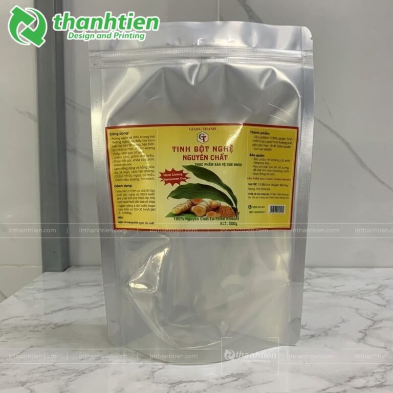 Túi zip bạc 1 mặt trong size lớn 500g