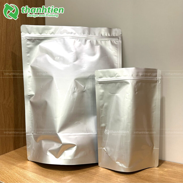 Túi zip bạc 2 mặt trơn