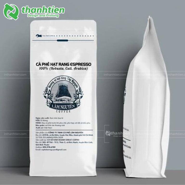 túi zip bạc 8 cạnh đáy đứng