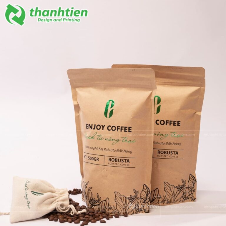 Túi zip đáy đứng đựng cà phê