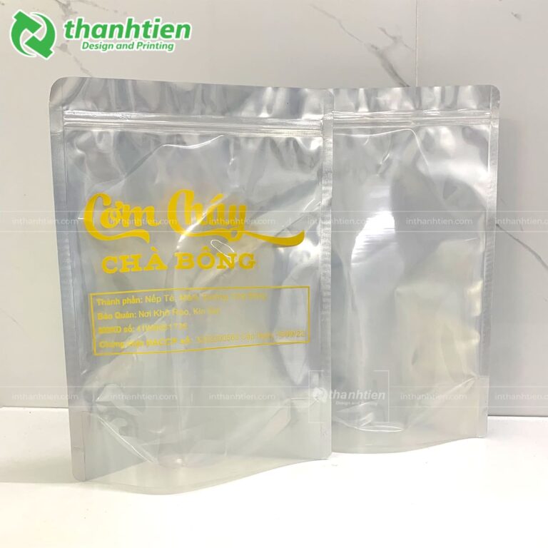 Túi zip đáy đứng đựng cơm cháy