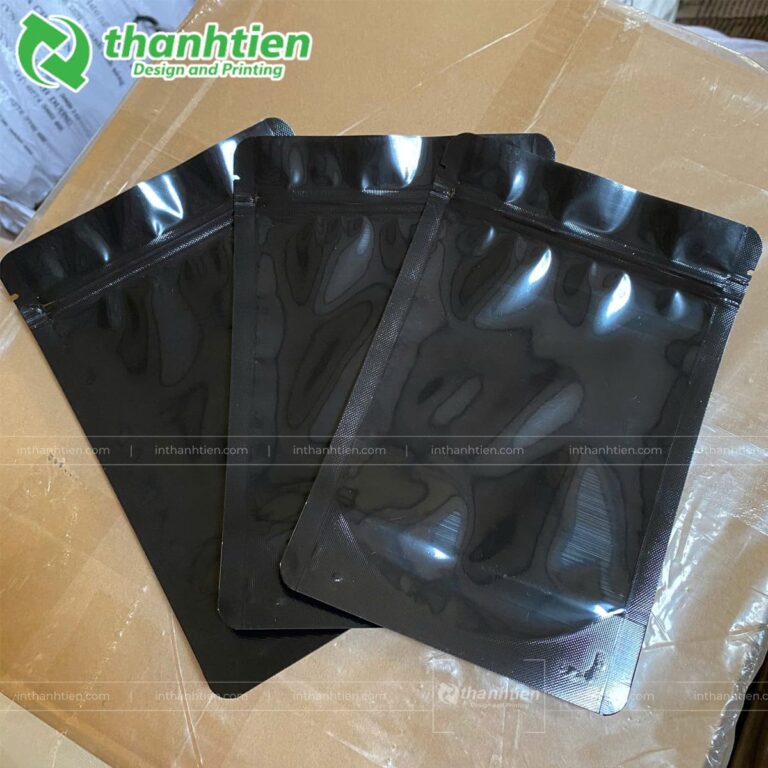 Túi zip đen 1 mặt trong