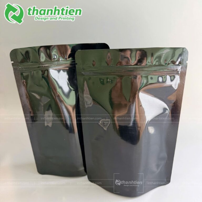 Túi zip đen bóng
