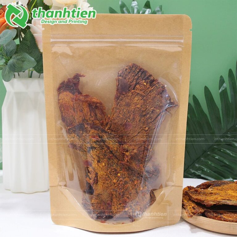 Túi zip giấy 1 mặt trong đựng khô bò