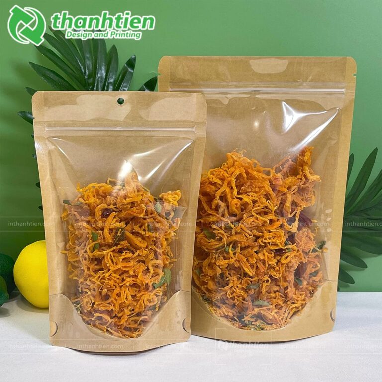 Túi zip giấy 1 mặt trong đựng khô gà