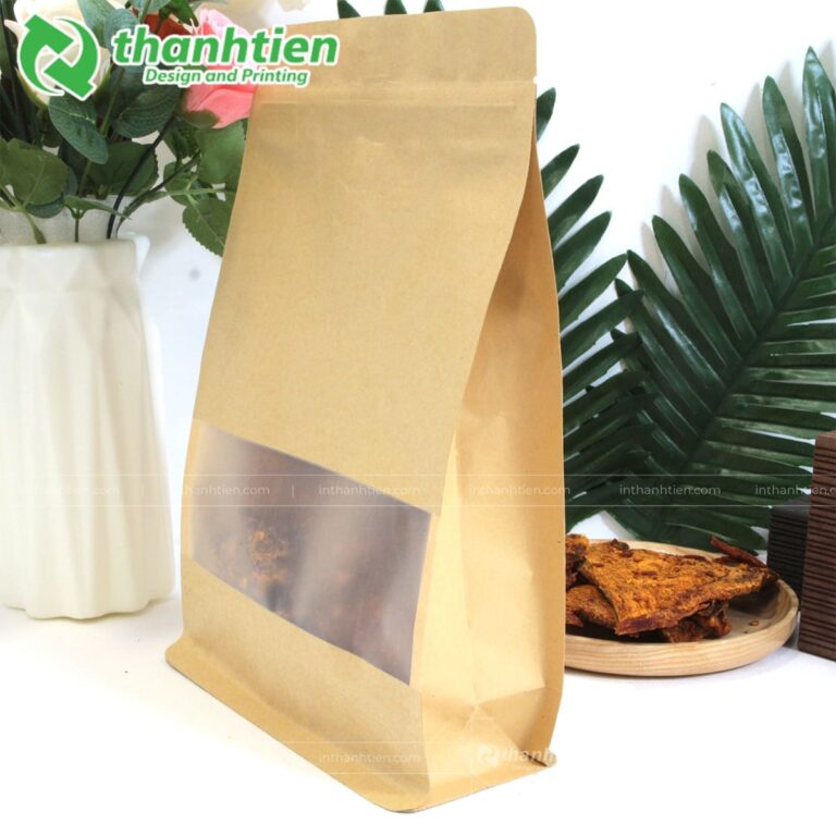 Túi zip giấy 8 cạnh đựng khô bò