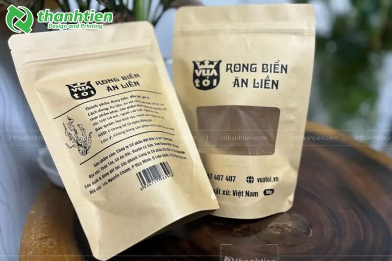 Túi zip giấy có cửa sổ đựng rong biển