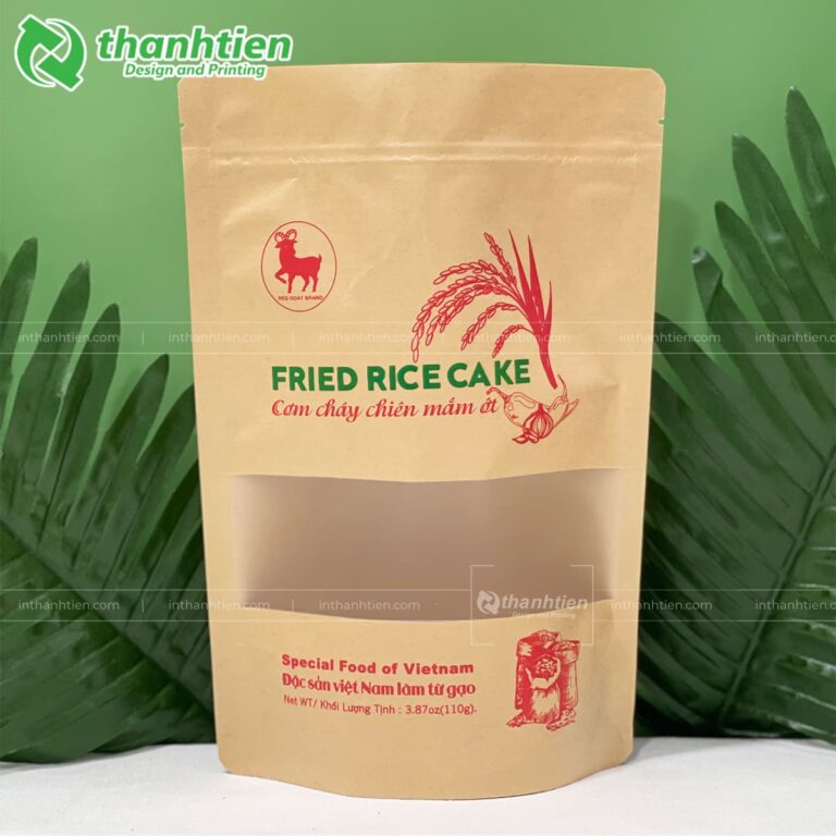 Túi zip giấy cửa sổ cán màng đựng cơm cháy