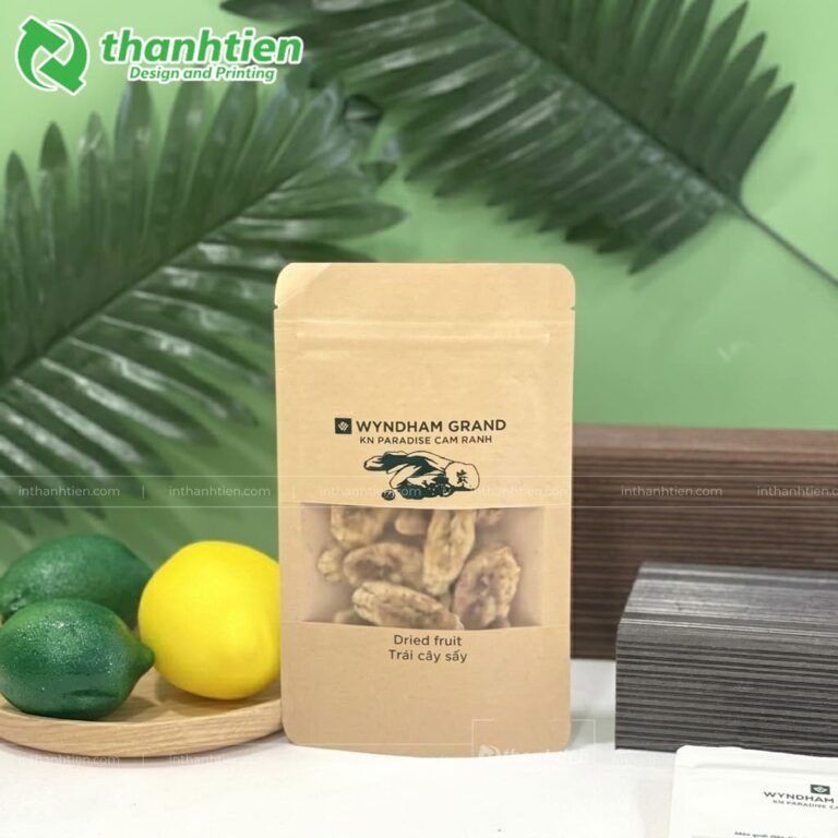 Túi zip giấy kraft đựng trái cấy sấy