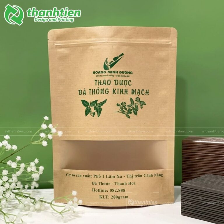 Túi zip giấy nâu đựng thảo dược