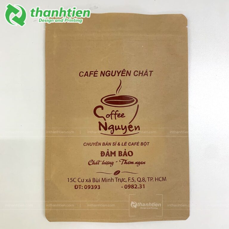 Túi zip giấy trơn đựng cafe