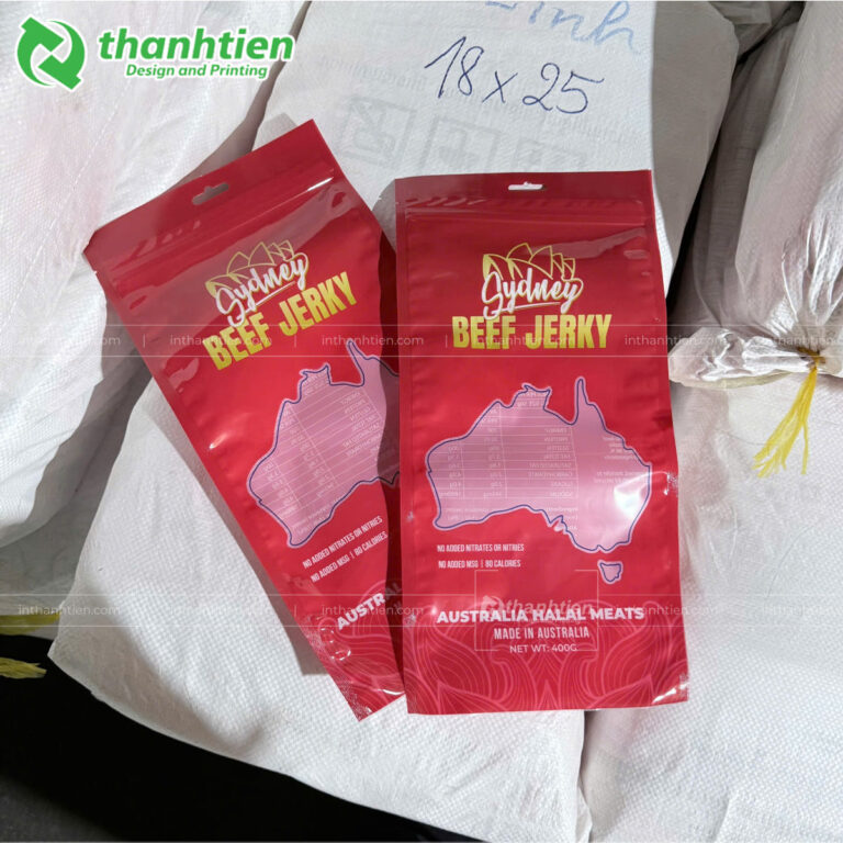 Túi zip hút chân không đựng khô bò