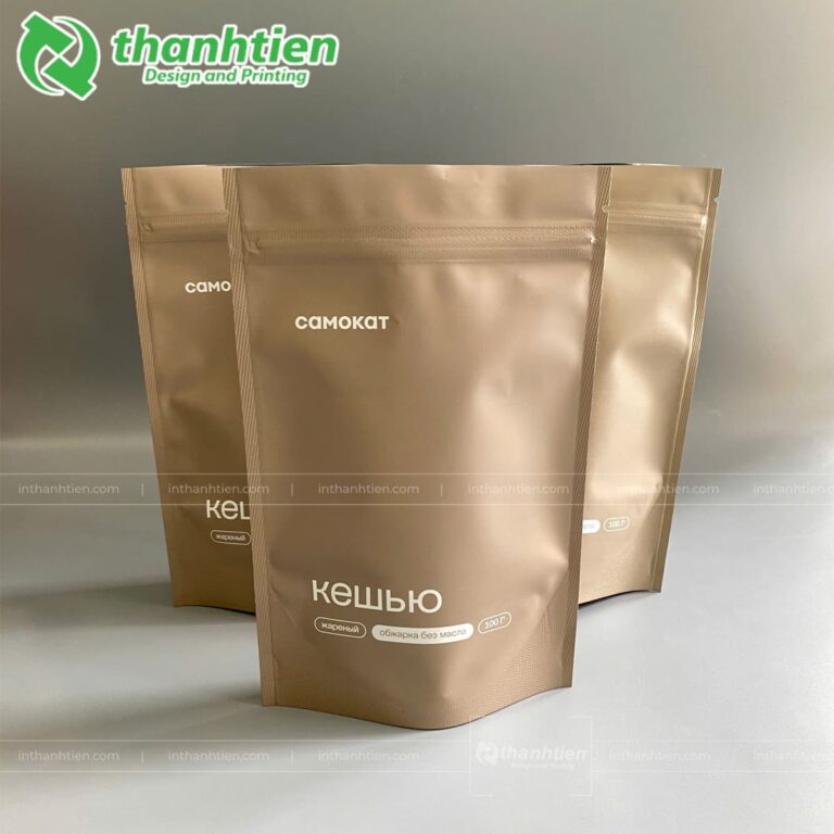 Túi zip màu nâu đựng kẹo