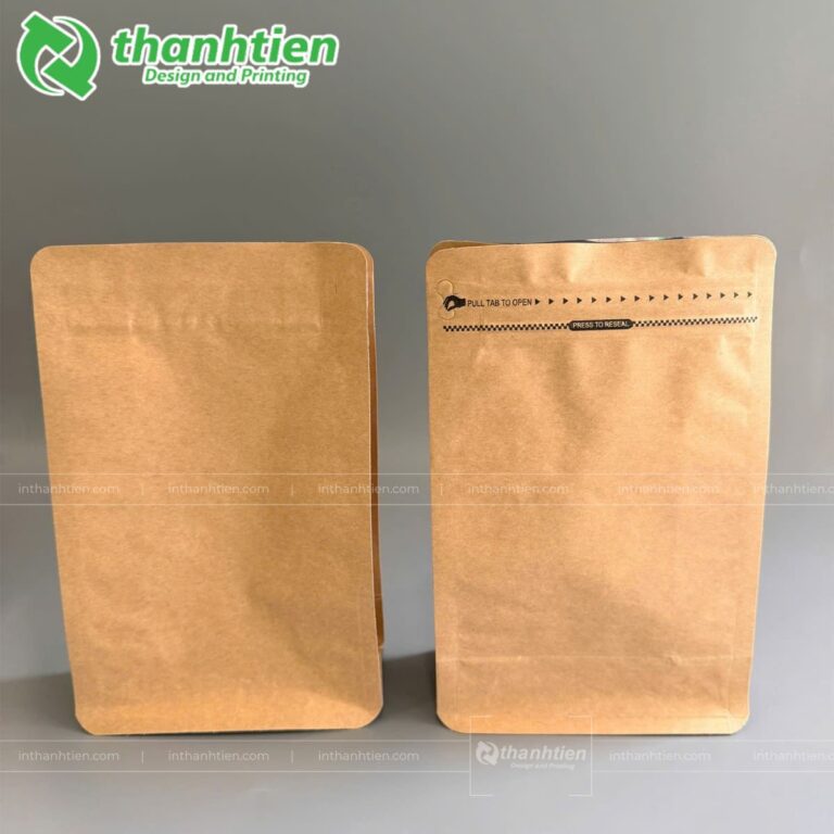 Túi zip nâu 8 cạnh