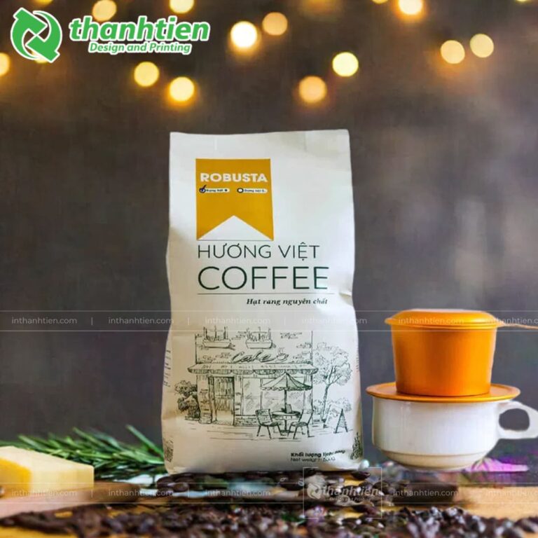 Túi zip nhôm 8 cạnh đựng cà phê