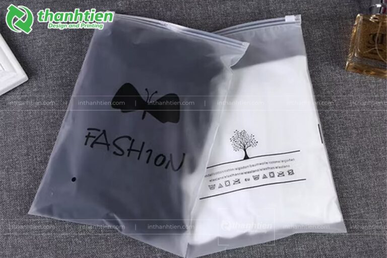 Túi zip quần áo in logo thương hiệu