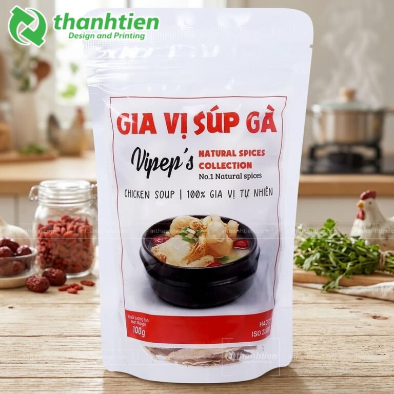 Túi zip tráng bạc đựng nước cốt gia vị súp gà