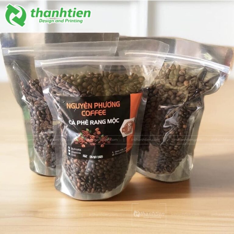 Túi zip trong đáy đứng đựng cà phê