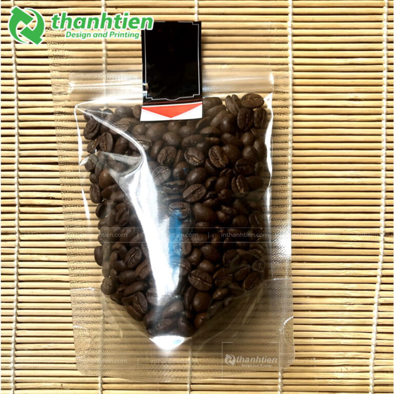 Túi zip trong suốt đựng cà phê