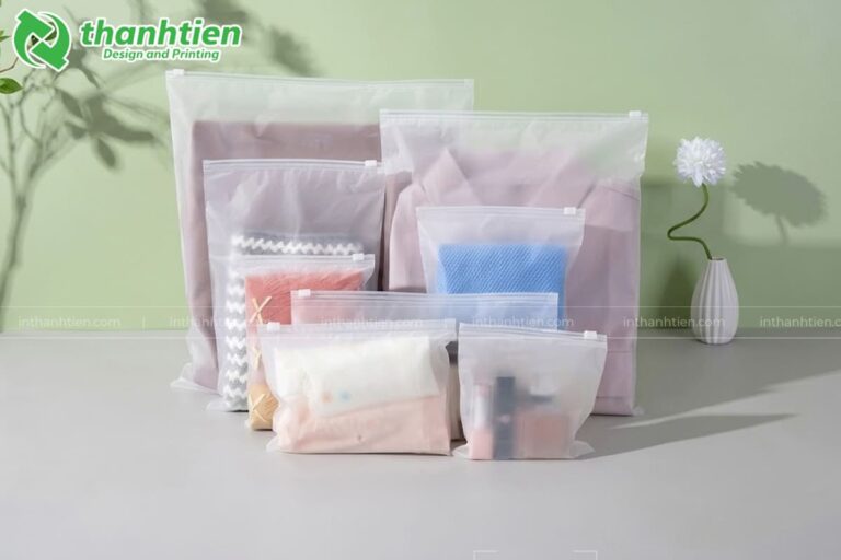 Túi zipper lụa mờ đựng quần áo