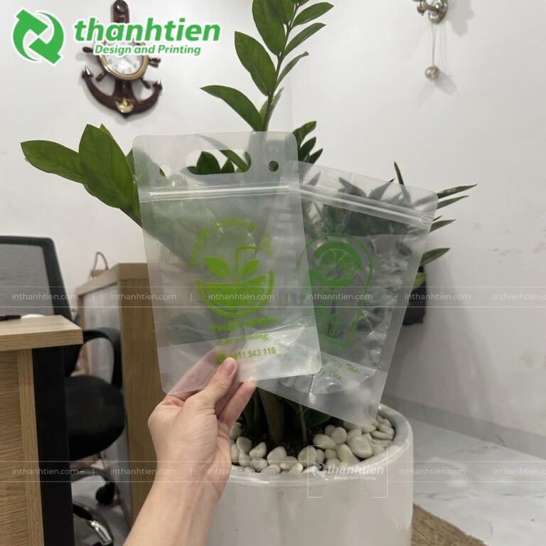Túi zipper trà chanh đục lỗ xoài