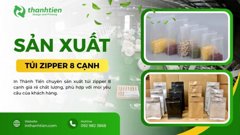 Xướng sản xuất túi zip 8 cạnh đáy vuông