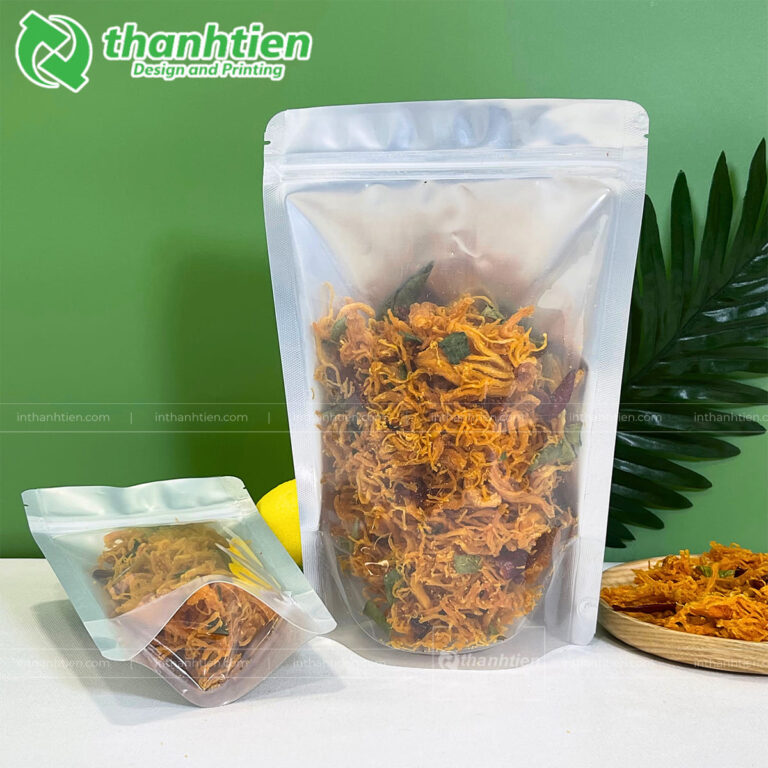 Túi zip 1 mặt bạc 1 mặt trong đựng khô gà