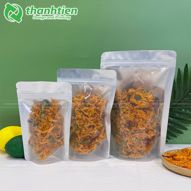 Túi zip bạc 1 mặt đựng khô gà đẹp