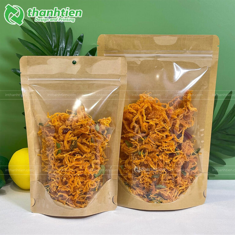 Túi zip giấy 1 mặt trong đựng khô gà