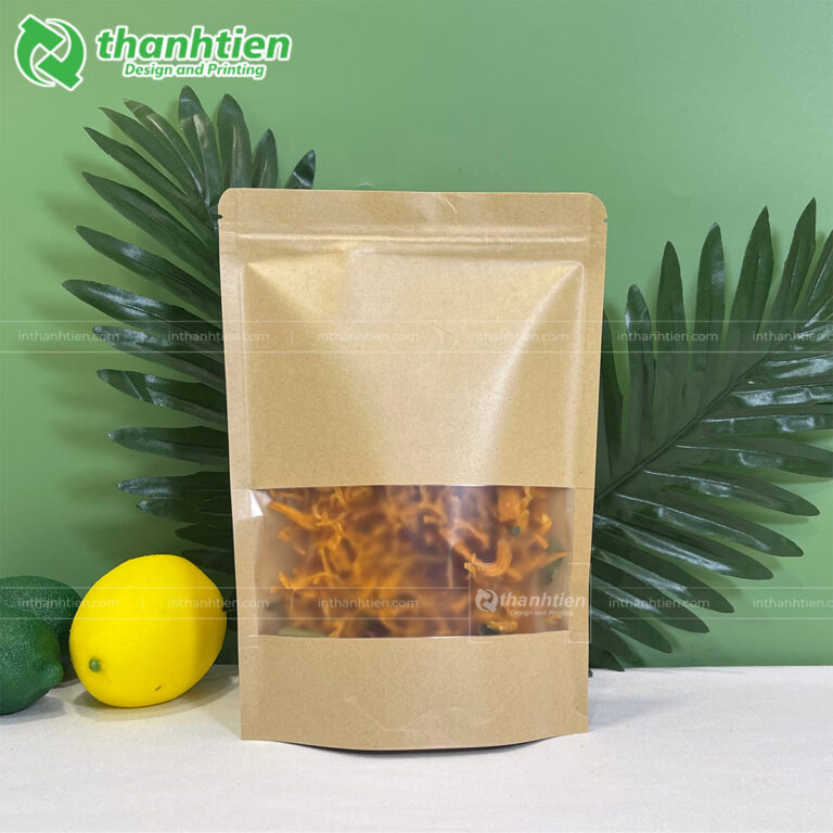 Túi zip cửa sổ tràn đựng khô gà