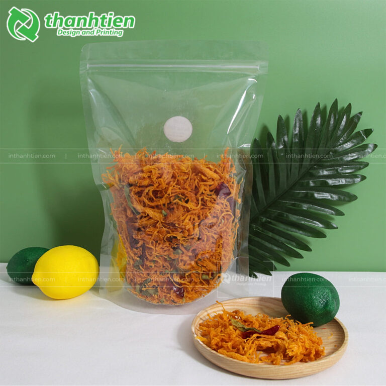 Túi zip trong suốt đựng khô gà lá chanh