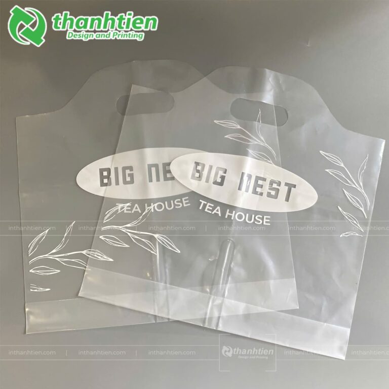 Túi đựng 2 ly trà sữa in logo thương hiệu